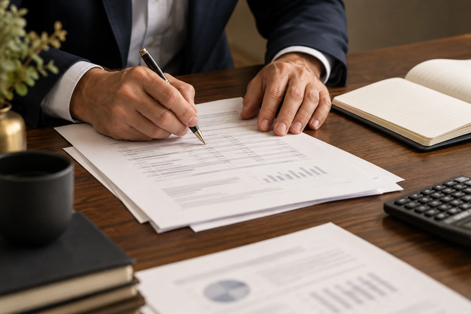 Illustrative view of audit documentation being reviewed